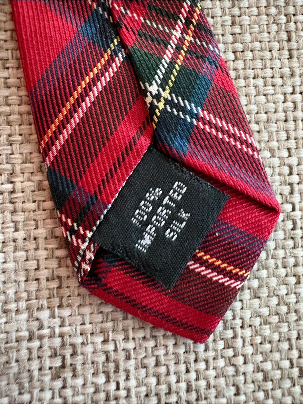 Talbots Kids Red Tartan Plaid Adjustable Zip Tie Christmas Holiday